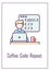 Coffee, code, repeat greeting card with color icon element