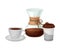 Coffee Composition with Coffee Press and Beverage in Cup Vector Items