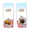 Coffee with cookies breakfast banners set