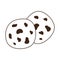 Coffee cookies with chocolate chips line icon style