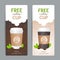 Coffee Coupon Set. Free Cup. Vector