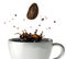 Coffee crown splash in mug. Close up view.
