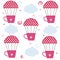 Coffee cup with balloon pattern vector background