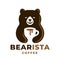 Coffee cup bear icon