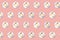 Coffee cup brick seamless repetitive pattern on solid blossom pink background