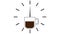 Coffee cup and clock animated, time to drink coffee