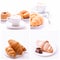 Coffee cup and coffee beans assortment top view collection isolated