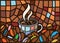 Coffee cup and coffee beans moses stained glass