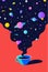 Coffee. Cup of coffee with universe dreams