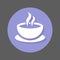 Coffee cup flat icon. Round colorful button, Cafe circular vector sign with shadow effect. Flat style design.