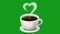 Coffee cup with green screen background