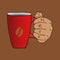 Coffee cup and hand clip art