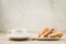 coffee cup and homemade cookies/ coffee cup and homemade cookies on a white table, selective focus