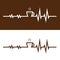 Coffee cup icon and electrocardiography icon vector logo design