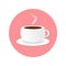 Coffee cup icon isolated on punk background. Vector flat illustration