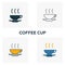 Coffee Cup icon set. Four elements in diferent styles from bar and restaurant icons collection. Creative coffee cup icons filled,