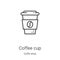 coffee cup icon vector from coffe shop collection. Thin line coffee cup outline icon vector illustration. Linear symbol for use on