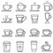 Coffee cup icon vector set. tea cup illustration sign collection. For web sites
