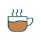 Coffee cup lineal color icon