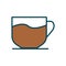 Coffee cup lineal color icon on white background