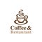 Coffee cup Logo and bistro icon