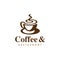 Coffee cup Logo and bistro symbol