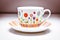 Coffee cup and saucer - colourful and stylish afternoon tea set