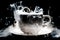 A Coffee cup smoke abstract art