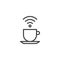 Coffee Cup with Wifi outline icon