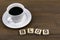 Coffee cup on a wooden table and text - BLOG