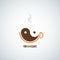 Coffee cup yin yang background