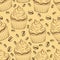 Coffee cupcake. Seamless pattern.