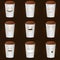 Coffee Cups Characters - Cute set of 9 coffee cups