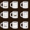 Coffee Cups Characters - Cute set of 9 coffee cups