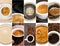 Coffee Cups Drink Collage, Various Coffee Collection