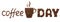 Coffee Day creative banner. Cup made of coffee beans and text