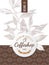 Coffee design with coffeshop round emblem