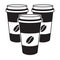 Coffee in disposable paper cup with coffee bean flat vector icon for apps and websites