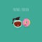Coffee donut friends forever. Vector graphics. Funny image