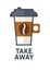 Coffee drink cup vector flat icon for takeaway cafe menu