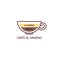 Coffee drink named Caffe al Ginseng in cup, cartoon vector illustration isolated.