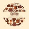 Coffee drink round poster for cafe design