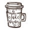 Coffee drink takeaway cup isolated sketch icon