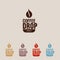 Coffee drop logo. Coffee emblem. A cup and dark drop like coffee bean icon. Hipster flat logo for cafe.