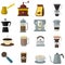 Coffee Equipment Illustration Icon Set