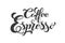 Coffee Espresso logo. Types of coffee. Handwritten lettering design elements. Template and concept for cafe, menu, coffee house,