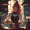Coffee Expert in Action: A Vibrant, Fantasy-Themed Barista Experience