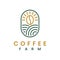 Coffee farm line logo design