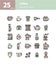 Coffee filled outline icon set.