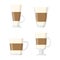 Coffee in flat style on white background. Coffee cup icon. Latte set
